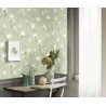 Casadeco|Japanese style floral wallpaper with bluish gray magnolias|Floral