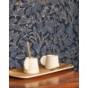 Casadeco|Papel Pintado flores silvestres efecto metalizado negro y azul|Papel Pintado