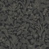 Casadeco|Papel Pintado floral metalizado, follaje silvestre negro y dorado|Papel Pintado