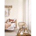 Casadeco|Papier peint style botanique scandinave, fleurs sauvages roses|Scandinave