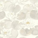 Casadeco|Papier peint floral style oriental nénuphars blancs|Oriental