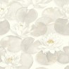 Casadeco|Oriental style floral wallpaper with white water lilies|Oriental