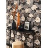 Casadeco|Oriental floral wallpaper with black water lily petals|Japanese Flowers