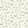 Casadeco|Romantic floral wallpaper with white and beige clematis|Romantic