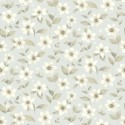 Casadeco|Romantic clematis flower wallpaper in bluish gray|Romantic