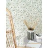 Casadeco|Romantic clematis flower wallpaper in bluish gray|Romantic