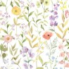 Casadeco|Mehrfarbige Blumentapete im skandinavischen Stil|Blumen