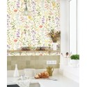 Casadeco|Mehrfarbige Blumentapete im skandinavischen Stil|Blumen