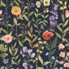 Casadeco|Papier peint style scandinave noir avec fleurs multicolores|Floral