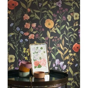 Casadeco|Papier peint floral grandes fleurs, dahlias multicolores|Floral 2
