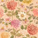 Casadeco|Papel Pintado flores grandes con dalias tonos rosa|Floral