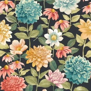 Architects Paper|Watercolor floral wallpaper with burgundy red background|Floral