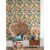 Casadeco|Floral wallpaper with black background and multicolored dahlias|Floral