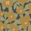 Casadeco|Retro-Blumentapete in Kamelbraun|Retro