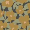 Casadeco|Retro-style floral wallpaper in camel color|Retro