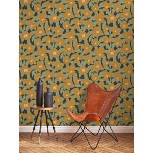 Casadeco|Vintage flower wallpaper with retro design|Wallpaper 2