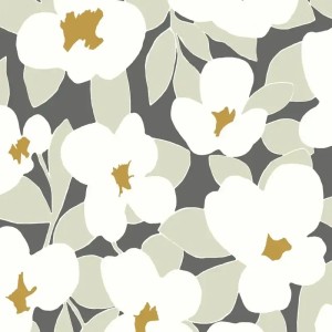 Caselio|Papier peint fleurs de lotus sur fond vert anglais|Floral