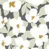 Casadeco|Papier peint fleurs blanches style vintage rétro|Papier Peint