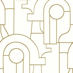 Casadeco|Papier peint Art déco vert avec formes géométriques|Art Déco