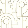Casadeco|Art-Déco-Tapete in Weiß mit goldenen Kreisen|Art Deco