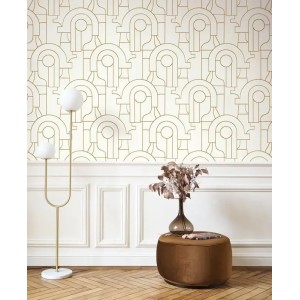 Caselio|Art-Déco-Tapete mit Muscheln in Schwarz und Kupfer|Art Deco 2