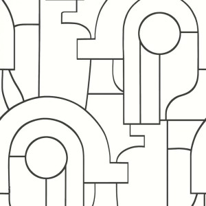 As Creation|Papel Pintado patrón geométrico moderno blanco y gris|Art Deco