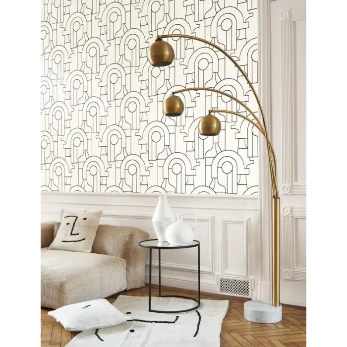 Papel Pintado estilo Art Deco blanco y negro - Casadeco Iconic 88410528