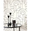 Casadeco|Art-Déco-Tapete in Schwarz-Weiß|Art Deco