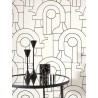 Casadeco|Art-Déco-Tapete in Schwarz-Weiß|Art Deco