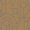 Casadeco|Papier peint géométrique style Art déco bleu et marron|Art Déco