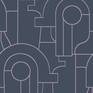 Casadeco|Geometric composition wallpaper with black circle shapes|Circles