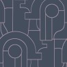 Casadeco|Blue Art Deco wallpaper with circles and geometric shapes|Art Deco