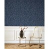 Casadeco|Blue Art Deco wallpaper with circles and geometric shapes|Art Deco