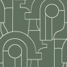 Casadeco|Papier peint Art déco vert avec formes géométriques|Art Déco