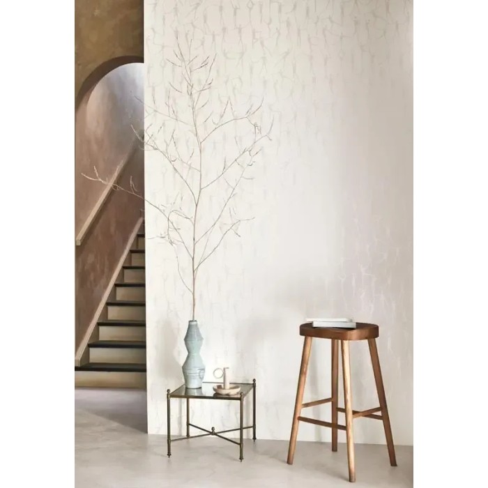 Casadeco|Figurative wallpaper with ballerina choreography in white|Minimalist
