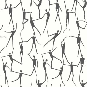Casadeco|Figurative Tapete mit Ballett-Choreografie in Weiß|Minimalistisch
