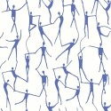 Casadeco|Figurative Tapete im Stil mit indigoblauen Tänzerinnen|Figurative