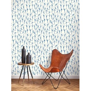 Elitis|High-end wallpaper with orange stripes, textile effect|Wallpaper 2