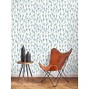 Casadeco|Figurative style wallpaper with indigo blue ballerinas|Figurative