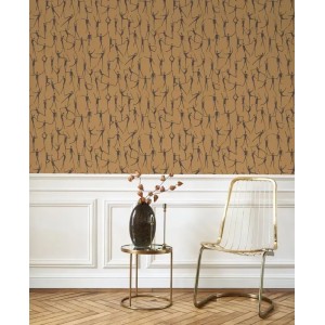 Elitis|Red wicker-effect wallpaper, rustic ethnic sophisticated style|Wallpaper 2