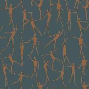 Casadeco|Figurative Tapete mit Ballett-Choreografie in Weiß|Minimalistisch