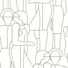 Casadeco|Figurative wallpaper with black and white fashion silhouettes|Figurative