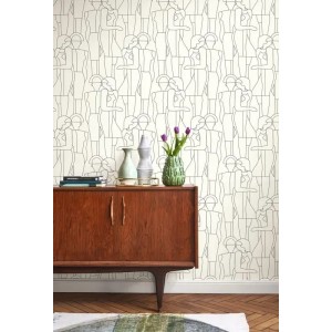 Casadeco|Figurative Tapete mit Silhouettenideal für Modeboutiquen|Minimalistisch 2