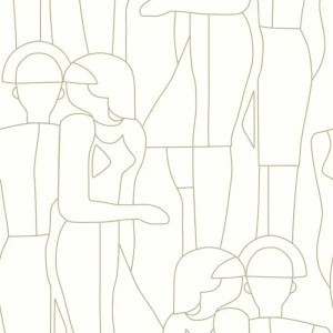 Casadeco|Papier peint figuratif avec silhouettes de modèles noir et blanc|Figuratif