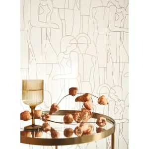 Grandeco|Papel pintado estampado hojas minimalista verde|Minimalista 2