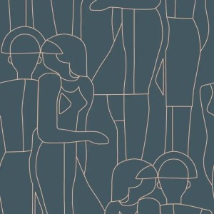 Casadeco|Figurative Tapete mit Silhouettenideal für Modeboutiquen|Minimalistisch