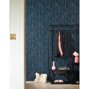 Casadeco|Figurative wallpaper with pastel tone people, vintage style|Figurative 2