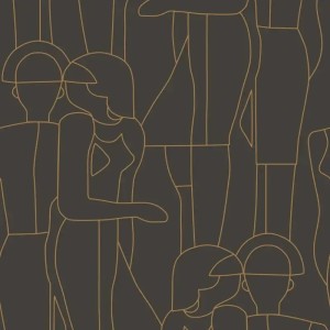 Casadeco|Figurative Tapete mit Silhouettenideal für Modeboutiquen|Minimalistisch