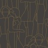 Casadeco|Contemporary style figurative wallpaper in black and copper|Contemporary