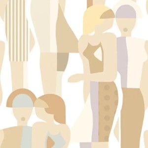Casadeco|Figurative Tapete mit Silhouettenideal für Modeboutiquen|Minimalistisch